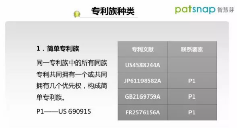 专利族种类 专利族种类